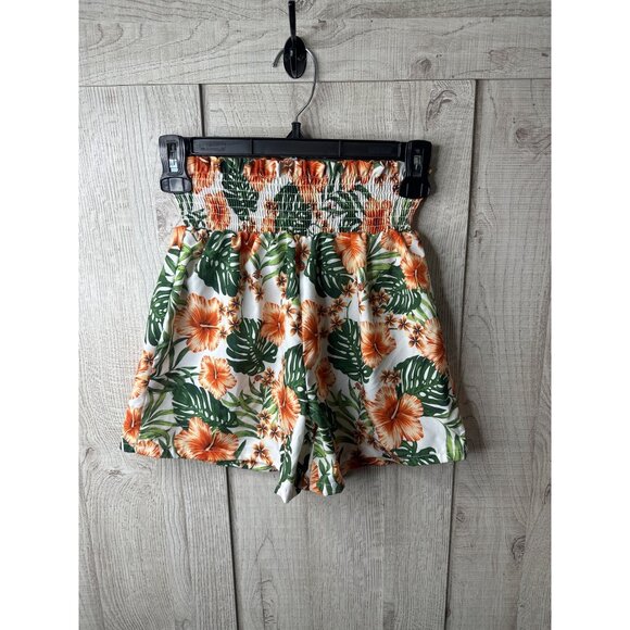 Girls 2-Piece Green Off-Shoulder Top & Floral Shorts Set Size 11-12Y Summer - Picture 4 of 10